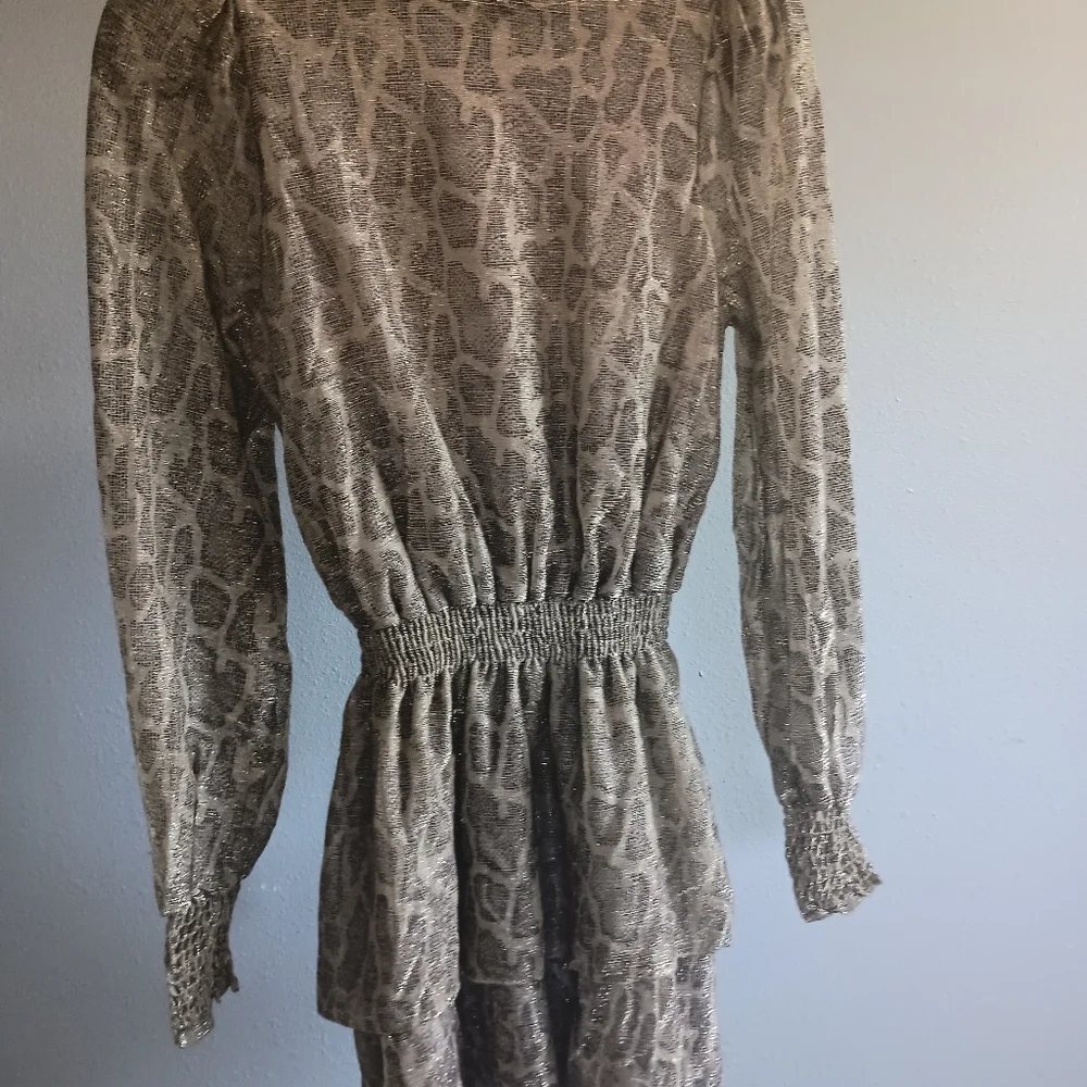 Show Me Your MuMu Russo Ruffle Metallic Python Smocked Dress - Picture 10 of 11